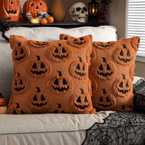 EMEMA Pumpkin Ghost Pillow Covers – Cozy Fall Halloween Decor