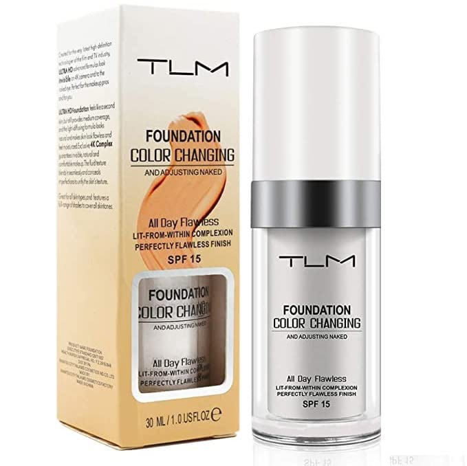 TLM Foundation Cream, Flawless Colour Changing Liquid Foundation Hides Wrinkles & Lines,BB Cream Covering Imperfections Liquid Complete Foundation Cover Fluid Foundation (1 pcs)