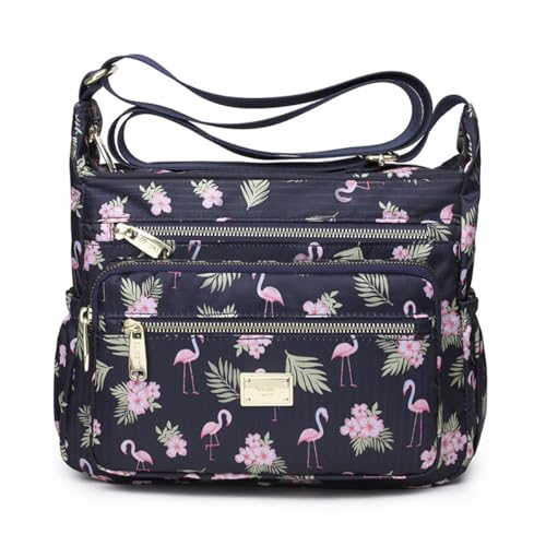 Image of Crossbody Bags for Women Multi Pocket Shoulder Bag Waterproof Nylon Messenger Purses and Handbags