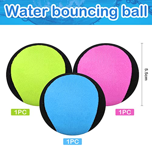 Aurasky 3 Stück Wasserball, Springender Wasserball, Strandball Wasserspringball, Stressabbau Ball, Wasserhüpfball Geschenk für Kinder Erwachsene Schwimmbad Strand Outdoor-Aktivitäten