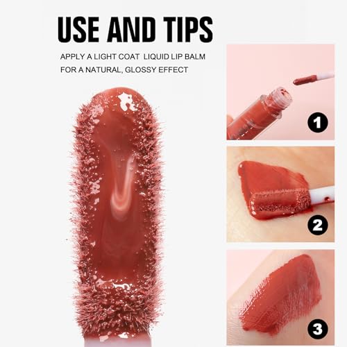 Lip Gloss Hydrating Lip Glaze Velvet Long Lasting Waterproof Non Sticky Pink Lipgloss Marble Lipglaze Colourful Makeup Ladies Gift, Nourishing Lipstick,Moisturising Glossy Lipgloss for Women(01) - Image 5