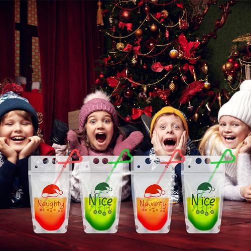Set de 50 bolsas plásticas con pitillos navideños miniatura 6