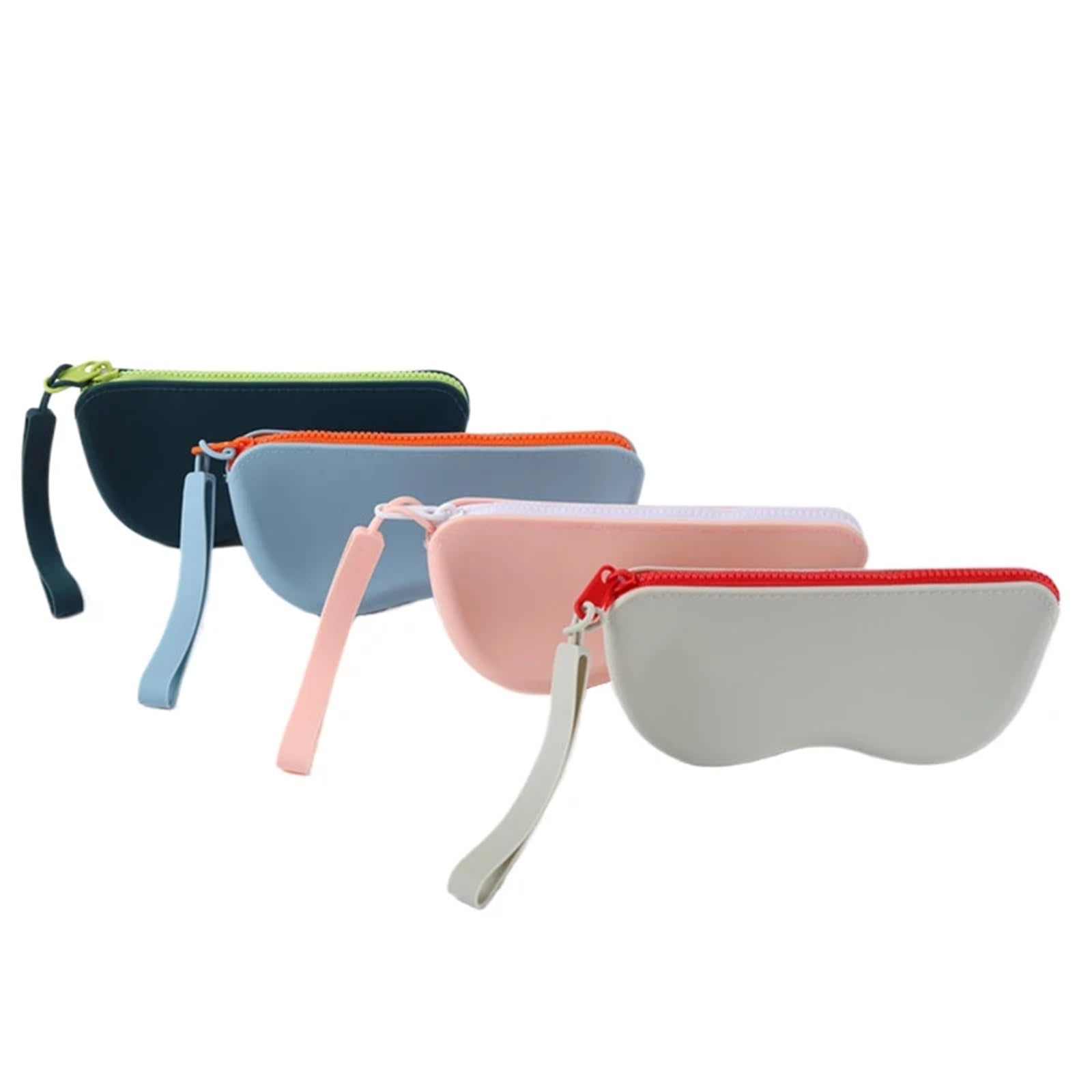 Custodia for occhiali da 2 pezzi morbida for con cerniera in silicone Borsa impermeabile for cosmetici for monete for donne e ragazze Per Riporre Gli Occhiali