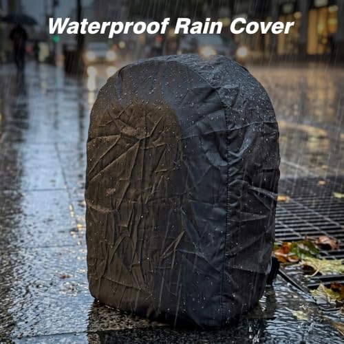 Image of J50 Waterproof Camera Backpack for DSLR & Mirrorless | Padded Dividers, Tripod Holder & Accessories Storage with Rain Cover (Black)