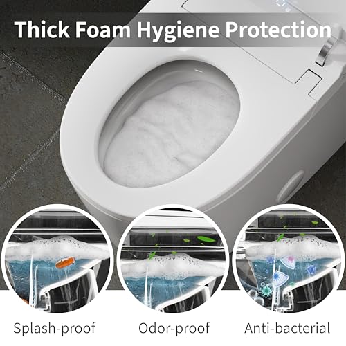 Image of Luxury Smart Toilet with Bidet Built in, Auto Open Close, Foam Shield