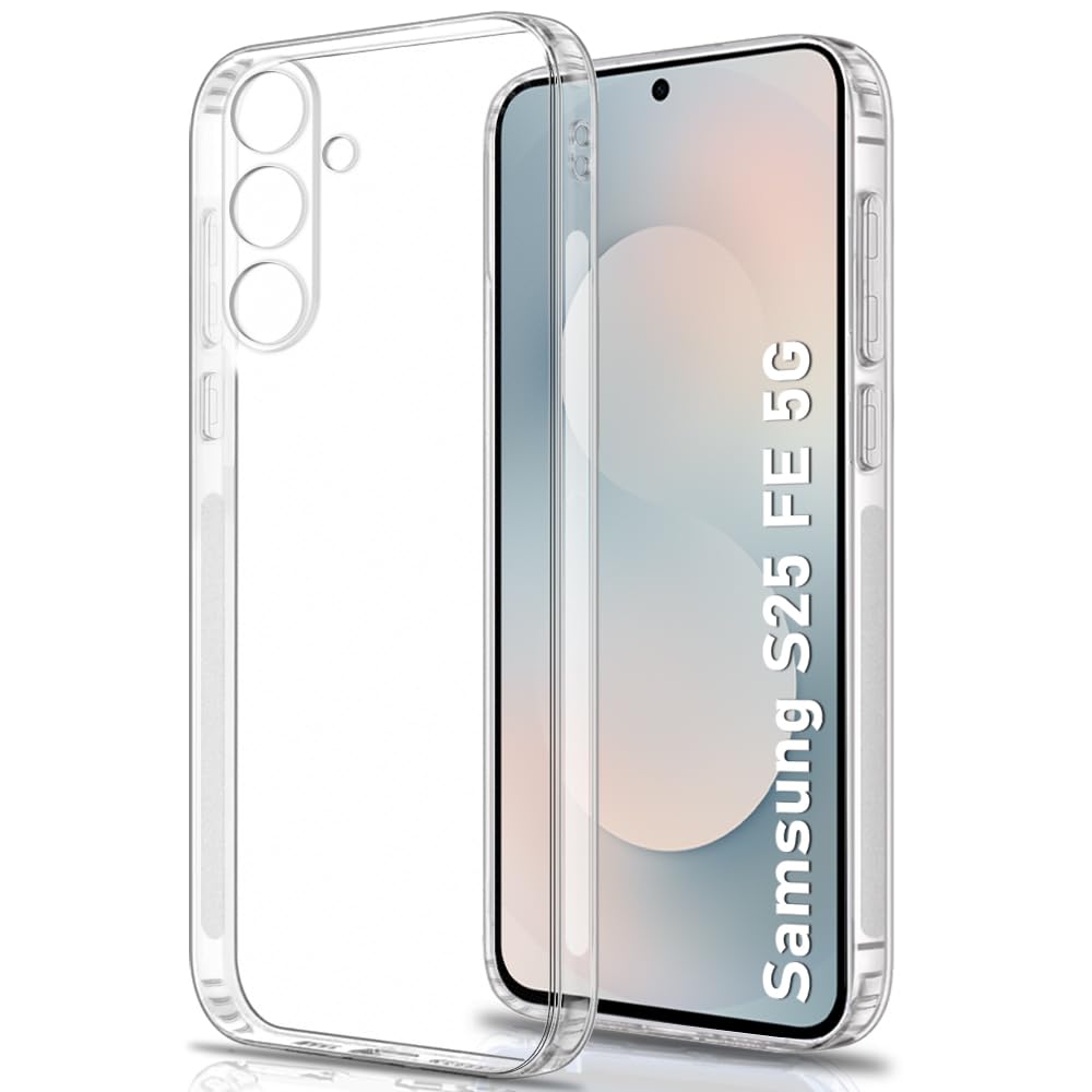 TheGiftKart Back Cover Soft Case for Samsung Galaxy S25 FE 5G | Best Camera Protection | Inbuilt Dust Plugs & Anti-Slip Grip | Ultra Clear Slim Back Cover for Samsung S25 FE 5G (Silicone, Transparent)-image-33