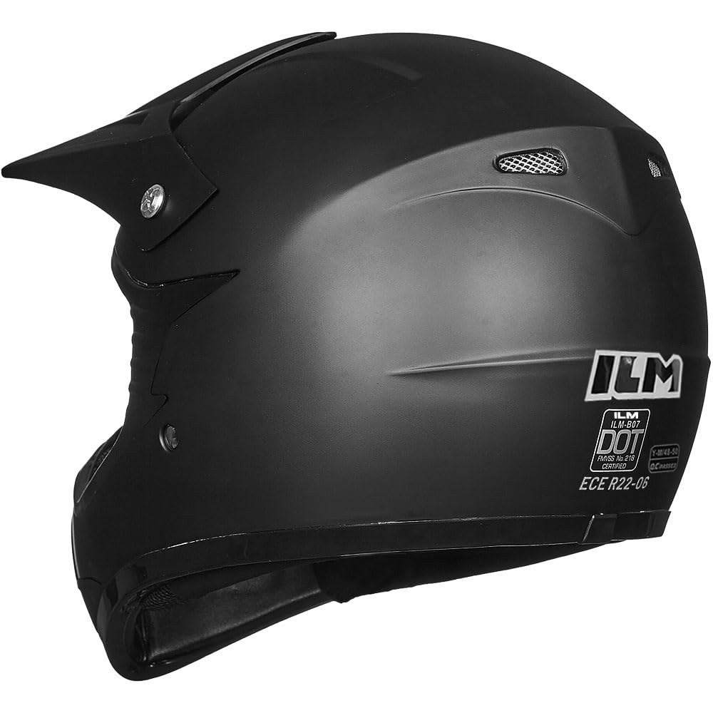 ILM Dziecięcy kask motocyklowy motocrossowy dla chłopców i dziewcząt, rękawice ATV Off Road ECE B07