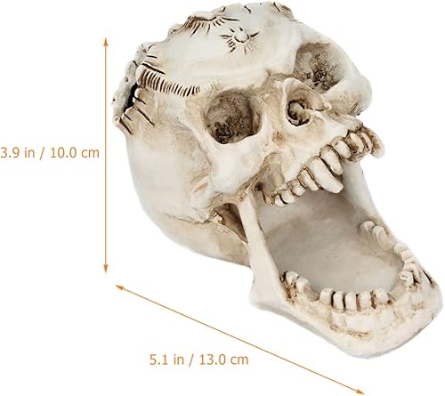 Miniatura 5 de NUOBESTY Decoración de escritorio de oficina, soporte para bolígrafo de calavera, soporte decorativo para brochas de maquillaje, caja de