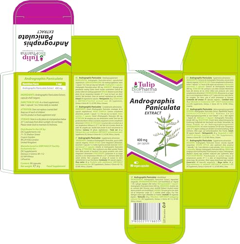 Andrographis Paniculata 400mg 90 Kapseln, Laborgeprüft, Hochdosiert, frei von Gluten und GVO