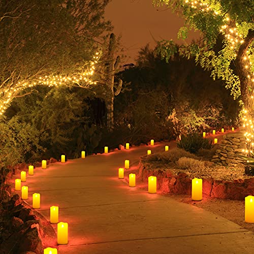 Ymenow Candela a pilastro a LED in vera cera, 1