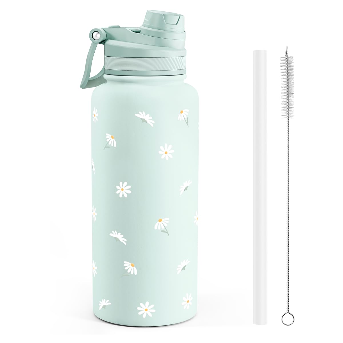 Photo 1 of SANDJEST Daisy Stainless Steel Water Bottle - 32oz