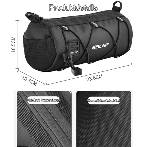 Rarapop Lenkertasche Fahrrad, Fahrradtasche vorne Lenker, Aufbewahrungstasche mit Schultergurt für Mountainbike, Rennrad – Ansicht 2