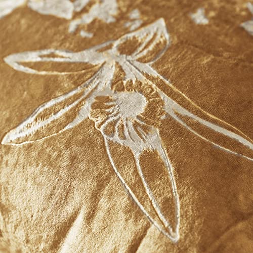 Amélie Home Gold Velvet Throw Pillow Covers 18X18 Inch, Ultra Soft Cushion Cases, Foil Print, Elegant Luxurious Decoration For Sofa Couch Chair Bed, Pack Of 2 #TOP4