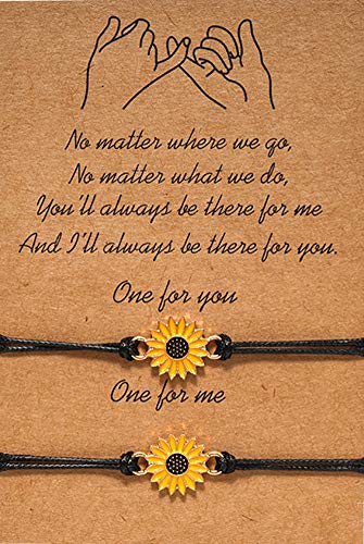 Image of CSIYANJRY99 Pinky Promise Bracelet for 2 Best Friends Couples Distance Matching Adjustable Friendship Bracelets Mother Daughter Him Her Aunt Niece Gifts for Women Teen Girls