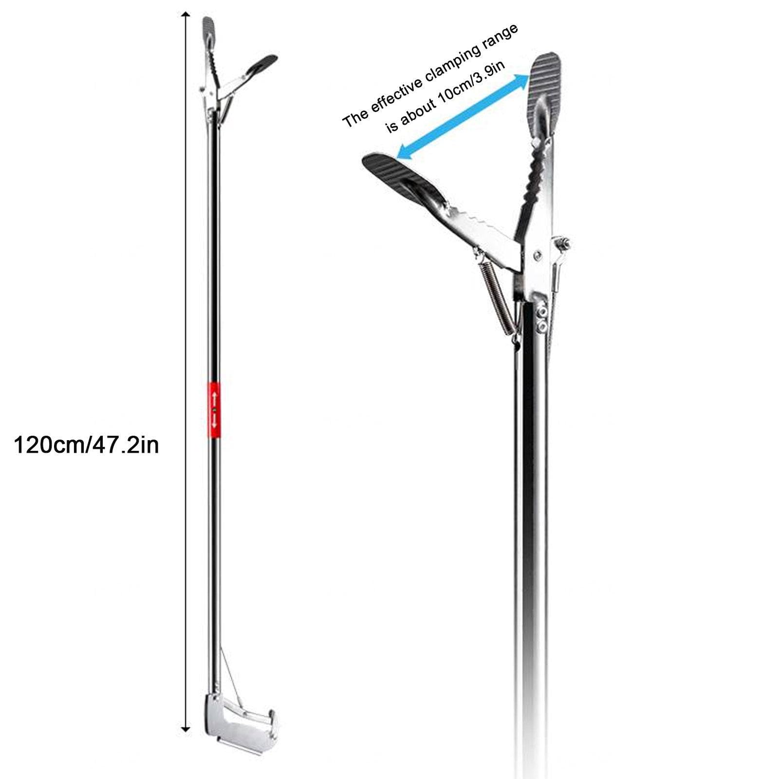Alcanzador de Agarre Plegable - Recogedor de Basura de Servicio Pesado Extra Long Garden Nabber Litter, Totalmente de Acero Inoxidable, 47 Pulgadas