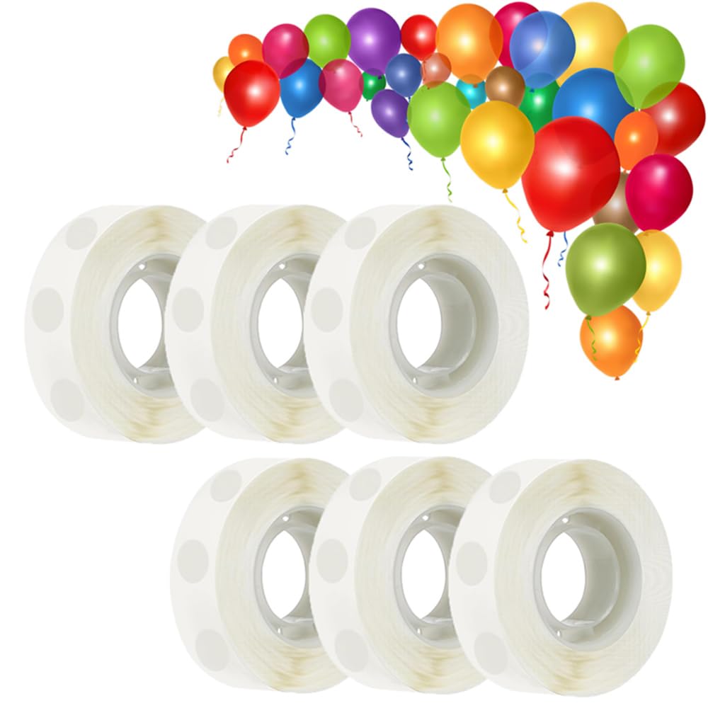 Muiltvoe 600Pcs oon Glue Dots Double Sided Adhesive Dots Stickers Glue Points, Removable oon Sticky Dots Tape for Birthday Party Wedding Xmas Decor and DIY Scrapbooking Arts & Crafts Glue (6 Rolls)