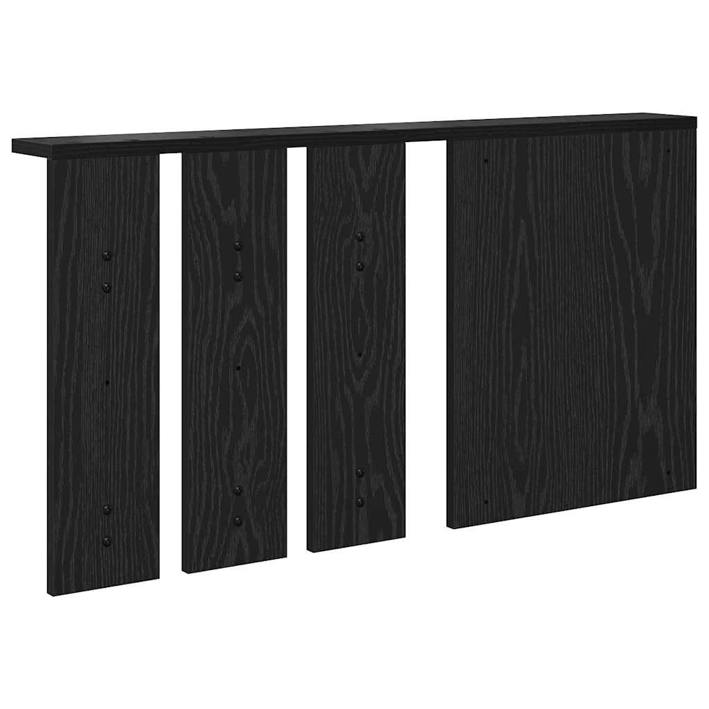 Perchero de pared con estante, color negro, efecto roble, 85 x 45 cm, diseño moderno, soporta hasta 20 kg, para pasillo, dormitorio, cocina