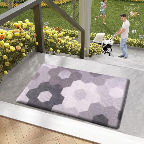 Image of Luxe Home Cuba PVC Door Mats Loop Utillity Anti Fatigue - Geometric - Cushioned, Non Slip, Washable - Indoor Outdoor Mats for Home, Kitchen, Garage More (51x99 cm)