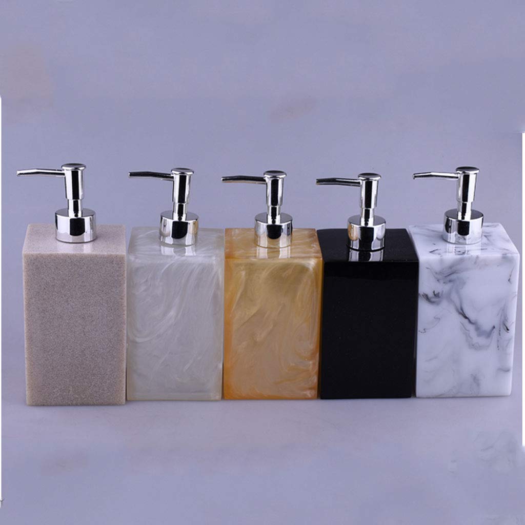 Seifenspender Harz Seifenspender Nachfüllbare Pumpe Flasche Square White Lotion Dispenser Geeignet für Badezimmer und Küchendekoration Für Küche, Bad, Büro (Color : Black)