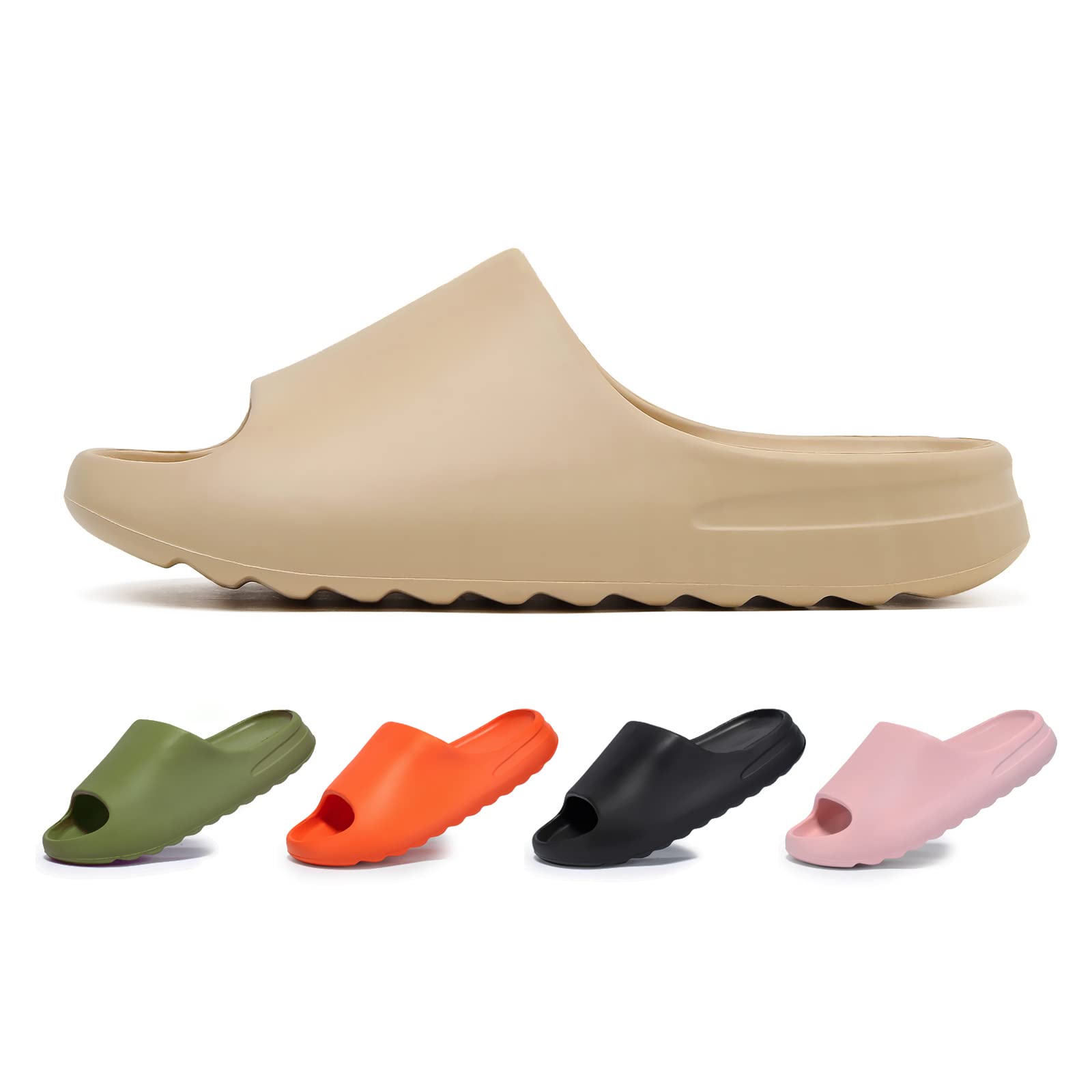 HomtechlyCloud Slippers For Women and Men,Comfort Lightweight Soft Slides Slippers,Quick Drying Bathroom Shower Cloud Slides,Rubber Spa Open Toe Platform Slide Sandals for Indoor Outdoor Shoes