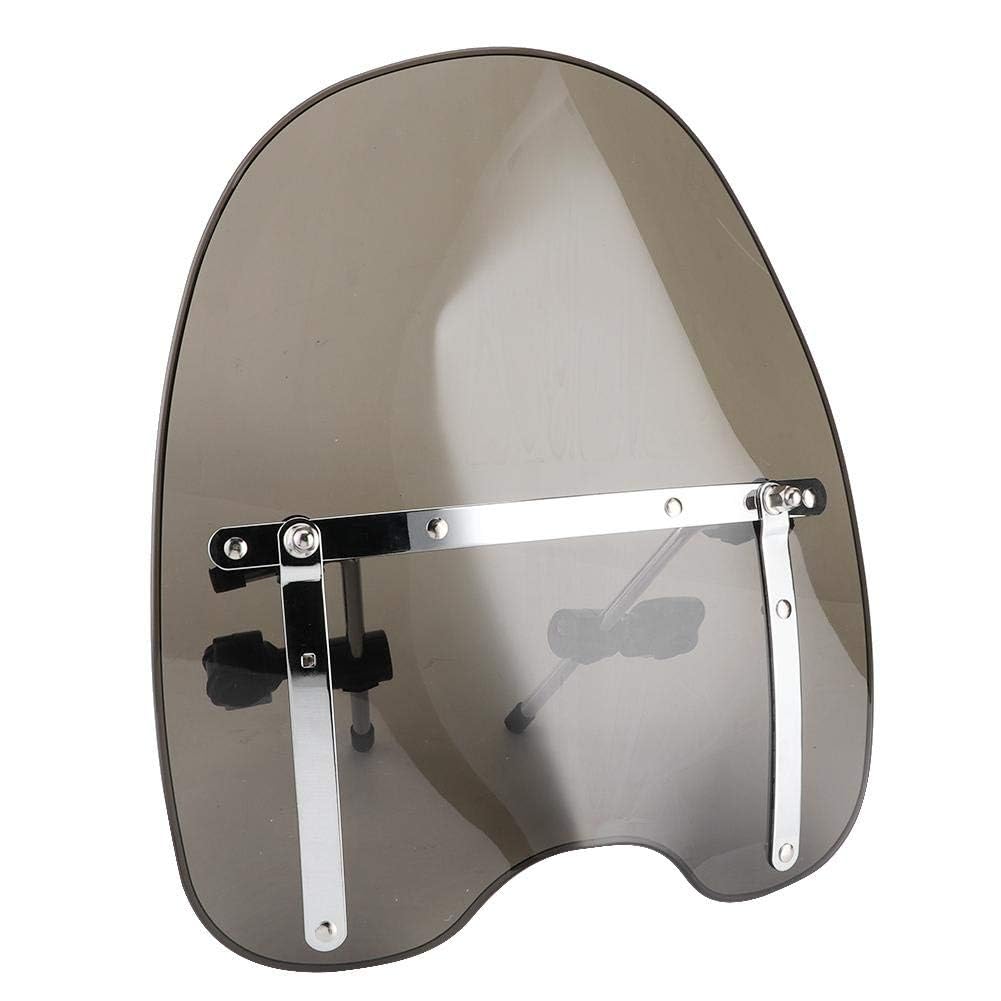 Parabrezza universale per moto, attacco manubrio regolabile a 360 ° 22-25mm adatto (fumoso)