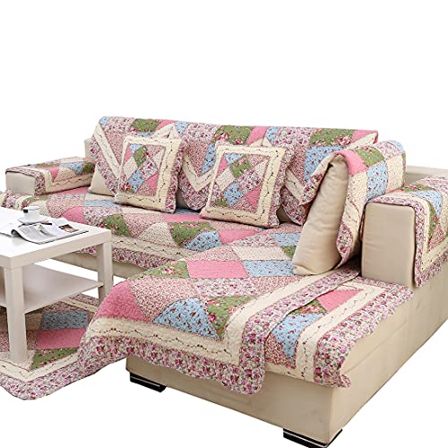 SCLOBO Fundas de sofá seccionales de algodón con diseño Floral,Funda de sofá Bordada...