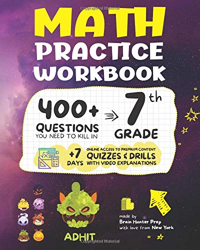 Brain Hunter Prep 7th Grade Math Practice Workbook: 400+ Questions You Need to Kill in 7th Grade