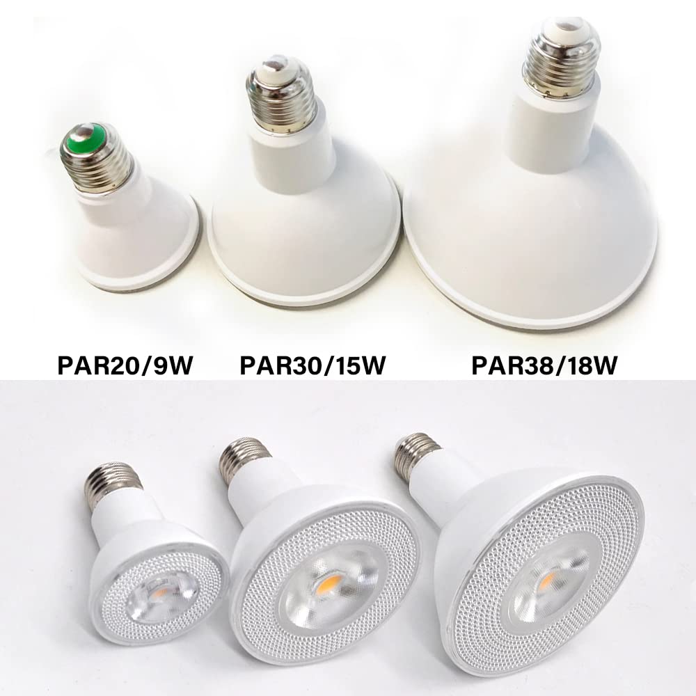 LED-Birnen, Par20 9W-750 LM, Par30 15W-1200 LM, Par38 18W-1450 LM, dimmbar, E26/E27-Sockel, LED-Einbaulampen für Flutlichter im Innen- und Außenbereich, Strahler (12er-Pack)