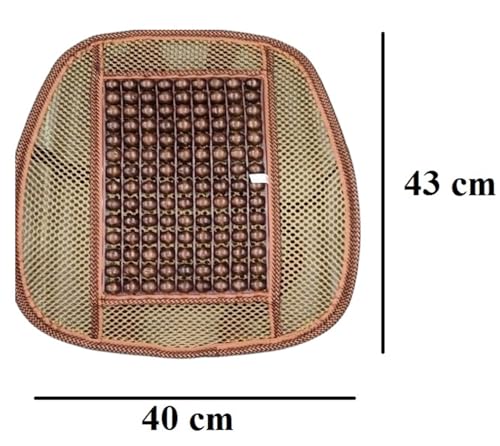 Image of Q1 Beads Wooden Beads Lumbar Back Support Seat Cover Cushion for Chair /Car (1 Pack, Brown)