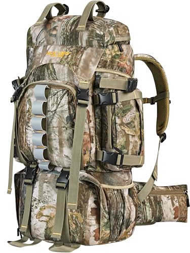 NewView Sacco a pressione da caccia, con protezione impermeabile, 60 l/80 l, zaino mimetico per uomo, 600 D, per cacciatori di camuffamento, mimetico, 60L
