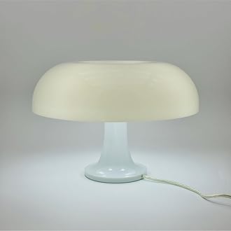 Lotus Atelier Retro Mushroom Lamp for Room Aesthetic Modern Lighting for Bedroom | Cool Retro Living Room Decor (White)