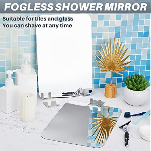Chunful 2 Pcs Fogless Shower Mirror 11.7" X 7.87" Shower Mirror Fogless For Shaving Anti Fog Shower Mirror Portable Shower Shave Mirror Wall Hanging Mirror With Shaver Hook For Travel Camping Bathroom #TOP6