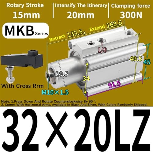 Cylindre d'angle MKB32x20LZ pour automatiser le serrage de pièces usinées