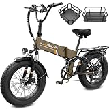 Jasion Hunter Pro Electric Bike for Adults, 1800W Peak Motor 80 Miles, up to 30+MPH,720WH Removable Battery Foldable Ebike,App Control & Full Suspension,20''*4.0 Fat Tire,Dual Hydraulic Brakes Bicycle