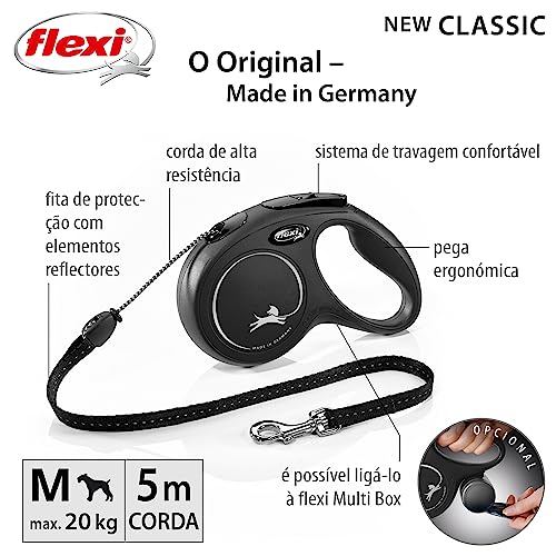 FLEXI Guia Flexi New Classic Corda M - Preto