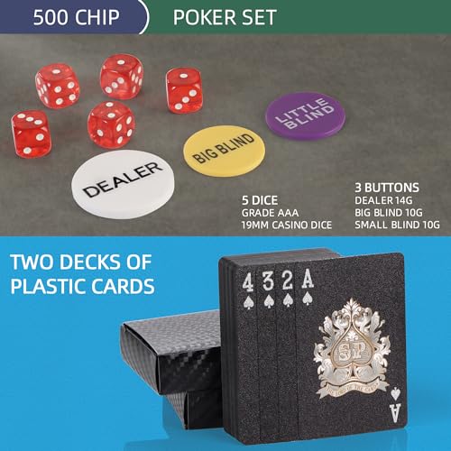 Luobao EVA0047 Poker Chips Set,500 Pcs Poker Chips thumb #3