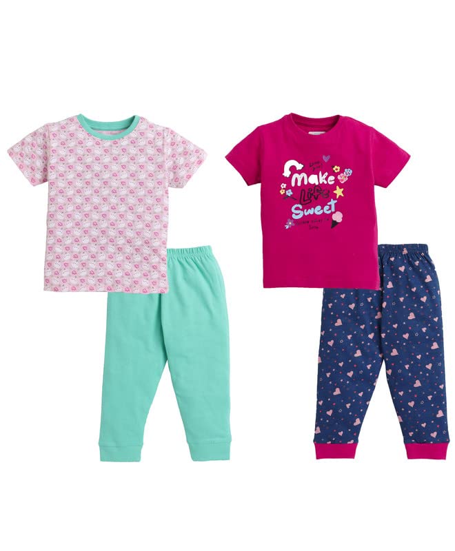 Image of BUMZEE Girl's Cotton Top and Pajama Set