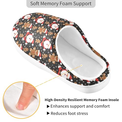 Fuzzy Memory Foam Slippers for Women/Men Cookie Man Santa Claus Pattern Fluffy Winter House Shoes Indoor and Outdoor3