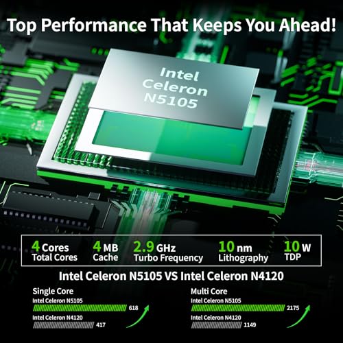Image of BINTEC 16 Inch Green Laptop,1920 * 1200 IPS,16GB DDR4 Notebook PC, Celeron N5105(up to 2.9 GHz),Lightweight Notebook with Backlit Keyboard and Fingerprint Unlock Green, 16G+512GB SSD