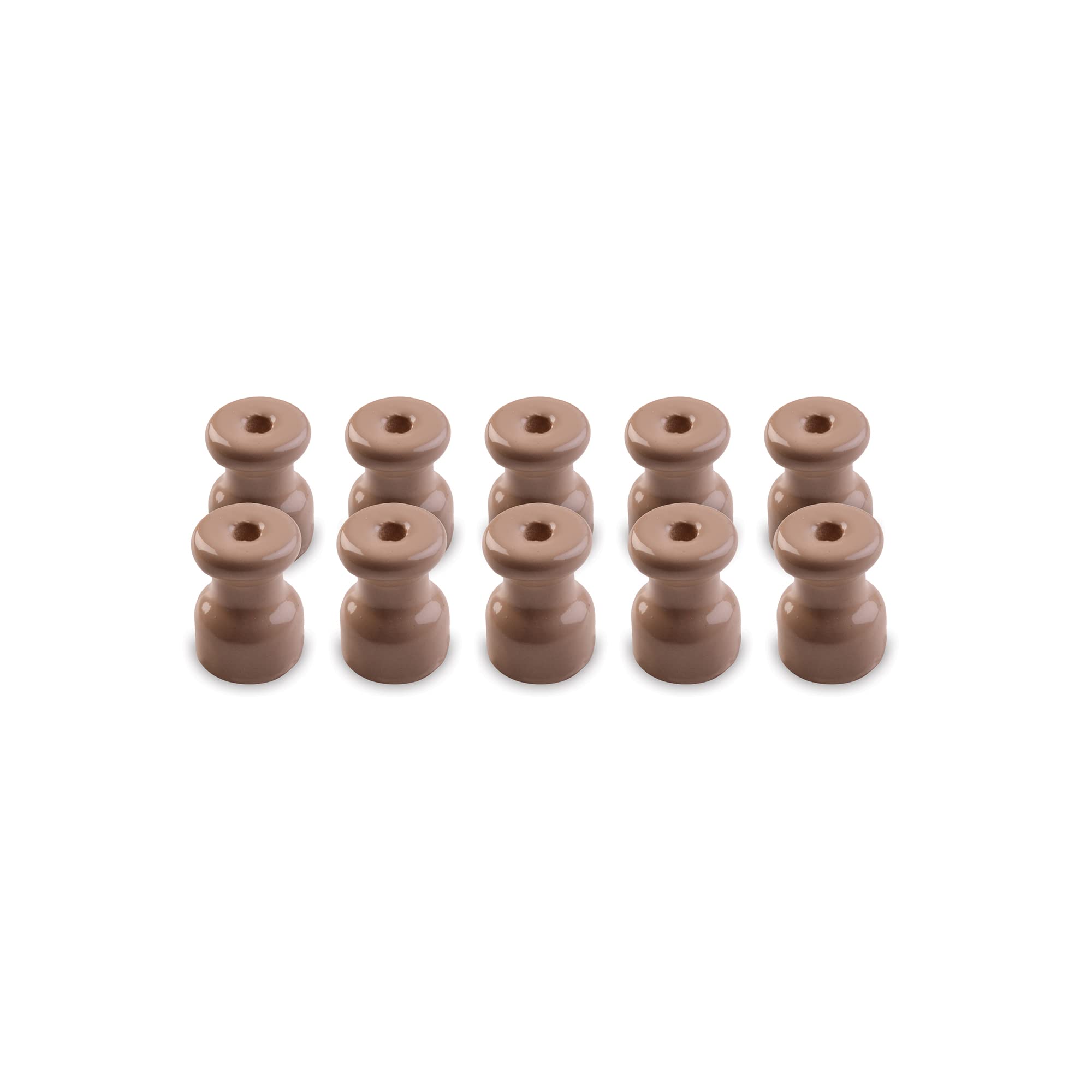 Amarcords - Cable clamp with screws and plugs. 10 vintage colored porcelain insulators for color wall braid cable installations TAUPE