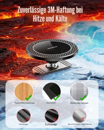 APPS2Car Handyhalterung Auto kompatibel mit MagSafe, Kompakte Magnetische Smartphone Halterung… – Ansicht 3