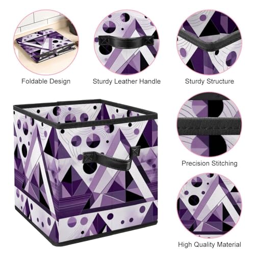 Boîte de rangement pliable durable et bac solide à motif géométrique