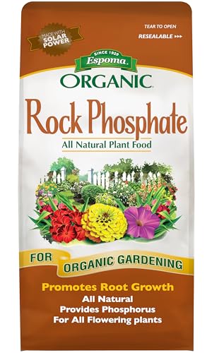 Espoma Rock Phosphate 7.25 lb Organic Plant Fertilizer for Outdoor Flower Or Vegetable Gardens Promotes Blooming & Root Growth for Use On All Plants