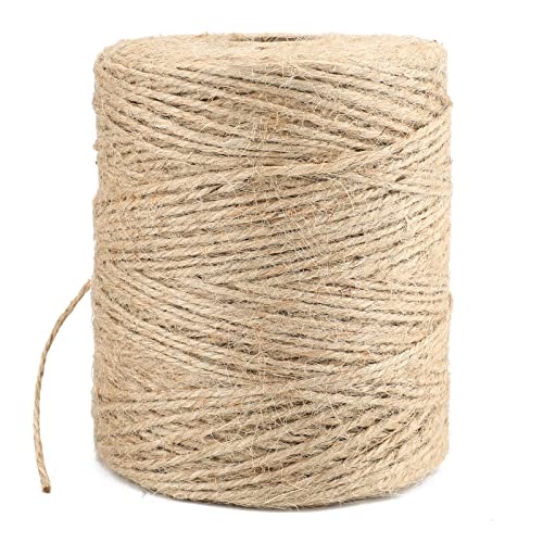 Image of KINGLAKE Natural Jute Twine - 820 Feet, Arts & Crafts, Christmas, Durable Packing String, Brown