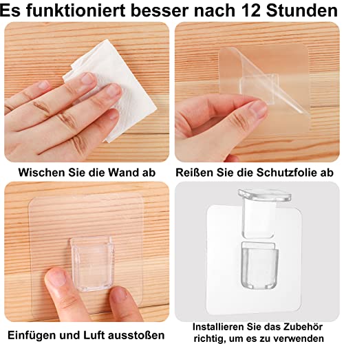 tao pipe 12 Stück Schrankboden Träger selbstklebend, Regalbodenträger, Bodenträger, Fachbodenträger ohne Bohren, Halter für Regalbretter, Einlegeboden Kleiderschrank, Schränken, Glashalter,Transparent