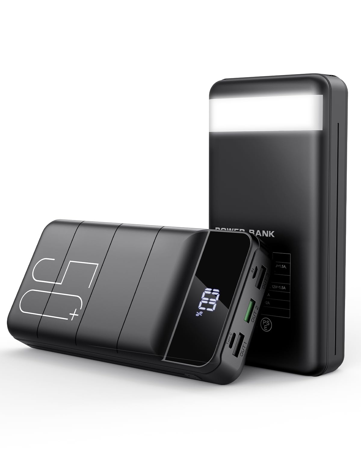 Power Bank Fast Charging 50000mAh - 22.5W Portable Charger Huge Capacity External Battery Pack USB C Quick Charge with 4 Outputs & 3 Inputs LED Display Huge for iPhone, Samsung, iPad etc (Black)