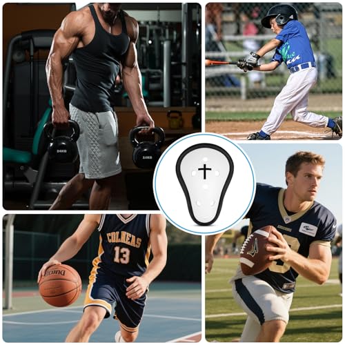 Athletic Cup for Men Baseball Cup Protective Supporter Men\'s Sports Protection for Football Rugby Comfort Fit MMA Lightweight with Cross Design (Medium)