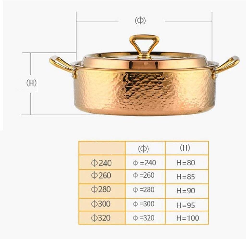Fondue Fryers Large Pots for Cooking Household Mandarin Duck Pot 304 Stainless Steel Material Special for Induction Cooker Thicken Hot Pot Commercial Shabu,Gold26*8.5Cm,Silver-26 * 8.5cm