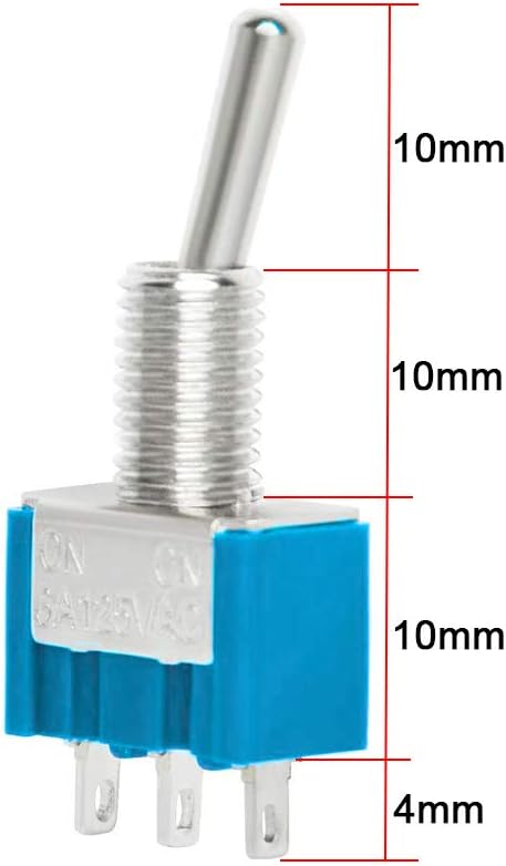QitinDasen 15Pcs Premium 6A / 125VAC Mini Toggle Switch, 3 Pin 2 Position Locking SPDT Rocker Switch - Image 4