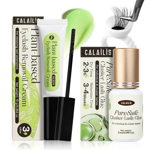 Image of CALAILIS Lash Cluster Glue & Lash Remover Kit, Strong Hold Long Lasting 4+ Weeks Eyelash Cluster Glue and Gentle Remover for Professional Use